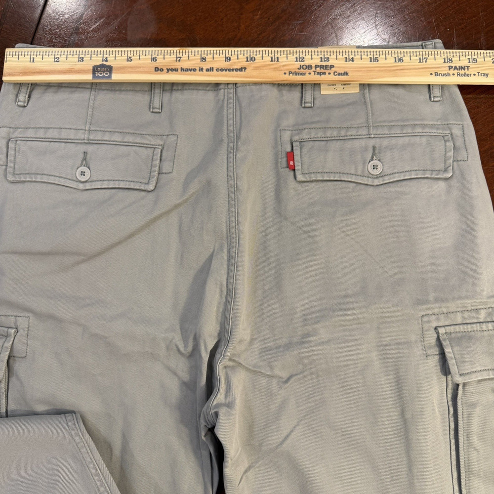 New Levi's Ace Cargo Pants Relaxed Fit Slightly Tapered Gray Cotton Sz 36x32 Y2K - Picture 7 of 13
